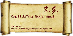 Kapitány Gyöngyi névjegykártya